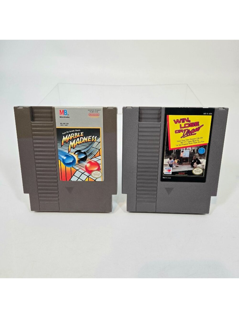 Nintendo NES Marble Madness & Win, Lose or Draw Games 1985 Tested Working